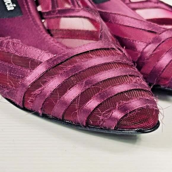 Pedro Garcia Mesh Slingback Low Pumps Women's Sz US 6 / 6.5 EU 37 Purple Magenta - Picture 12 of 13